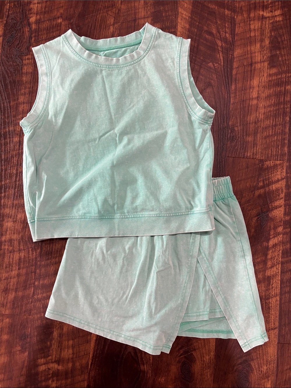 Light Mint Sleeveless Top & Shorts Set